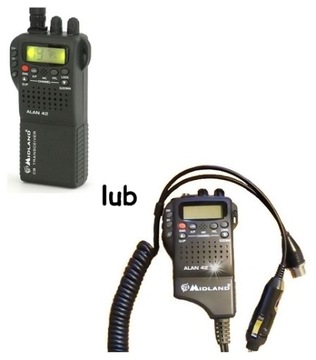 RADIO CB MIDLAND ALAN 42 DS + ANTENA MONTAŻOWA SIRIO T3 UCHWYT BAGAŻNIKOWY
