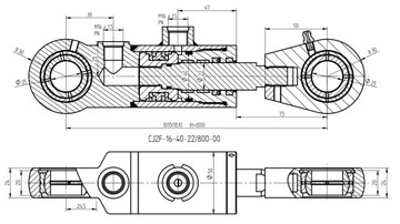 ГИДРАВЛИЧЕСКИЙ ЦИЛИНДР CJ2F 40x22 ХОД 800 мм