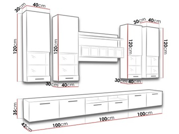 Комплект мебели Гостиная Секция Arkol II + LED