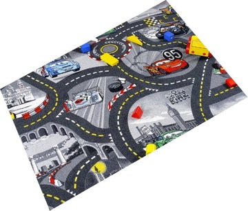 КОВЕР DISNEY CARS CITY STREETS 100x300 СЕРЫЕ АВТОМОБИЛИ