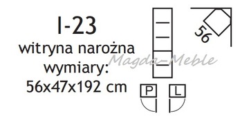 I23 УГЛОВАЯ ВИТРИНА современная классика ЯСЕНЬ 56