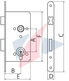 ABLOY 2014 ВРЕЗНЫЙ ДВЕРНОЙ ЗАМОК 72/45 С КЛЮЧОМ