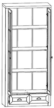 PROWANSJA W2S витрина из сосны Андерсен с ящиками