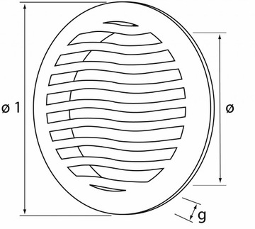 Решетка вентиляционная круглая WAVE, fi 100, БЕЛАЯ