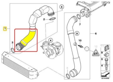 Bmw e65 730d 3,0 шланг труба патрубок turbo інтеркулер Недорого, фото thumb