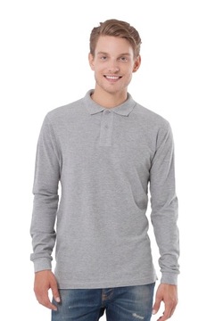 Мужское пике POLO LONG SLEEVE БЕЗ ПРИНТА JHK 210г 4XL - цвет на выбор