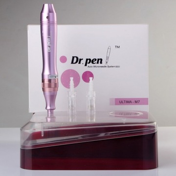 Dr Pen Dermapen + 10 картриджей Ultima розовый/золотой