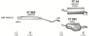 Концевой глушитель Opel Astra H 1.6i седан с 04 г.в.