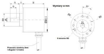 ИНКРЕМЕНТНЫЙ ЭНКОДЕР, 360 имп/об, ДАТЧИК 5–24 В