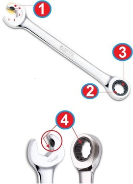 SATA Ключ с двойной трещоткой 19 мм 43615