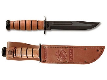 Военный нож Ka-Bar 1217 USMC The Legend Original + кожаная кобура