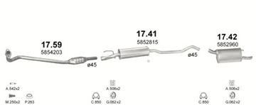 Tłumik środkowy Opel Corsa B poj.1,2+1,4