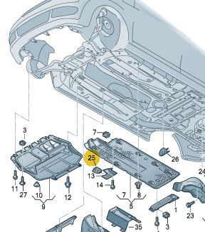 Крышка ходовой части VW SEAT SKODA AUDI L/R OR