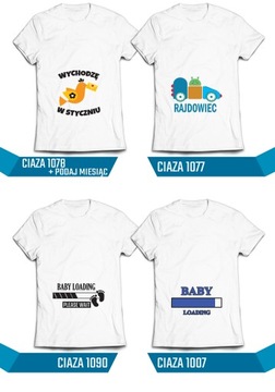 Koszulka CIĄŻOWA ciąża baby shower DUŻO WZORÓW XL