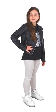Legginsy Klasyczne Getry Szare 146 - True Fashion