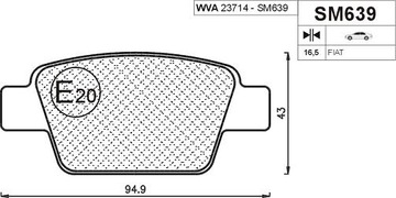 фото thumb №3, Тормозные колодки тормозные перед+ задняя fiat bravo ii 2 stilo delta iii