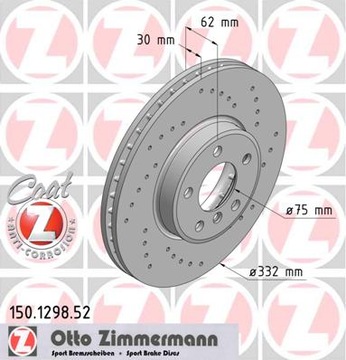 ДИСКИ ПЕРЕДНИЕ ZIMMERMANN SPORT BMW X3 E83 X5 E53