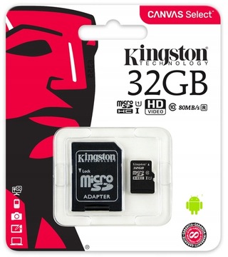 КАРТА ПАМЯТИ KINGSTON 32 ГБ MICRO CL10 + АДАПТЕР