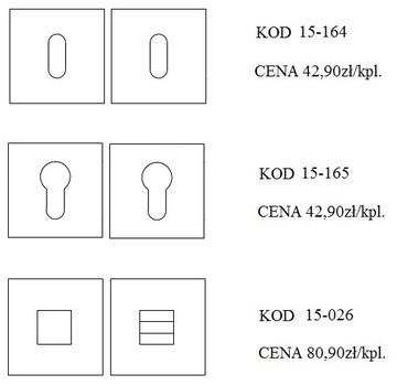 Klamka 1085 rozeta kwadratowa nikiel satyna Convex