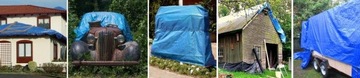 4м x 8м СИНИЙ СТРОИТЕЛЬНЫЙ НАКРЫТЫЙ ПОКРЫТИЕ