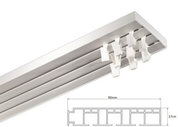Karnisz potrójny 3,6 Szyna sufitowa PCV III 360