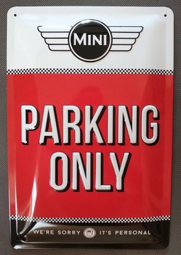 Жестяной картон для плакатов MINI COOPER PARKING ONLY