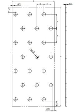 ПЛОСКИЙ СОЕДИНИТЕЛЬ ПЕРФОРИРОВАННАЯ ПЛАСТИНА PP20 OC 120x260