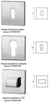 Хромированная дверная ручка Cosmo Fit VDS