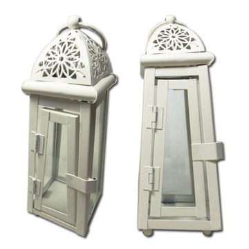 Latarnia Lampion Metalowe KREM Lampiony 18cm