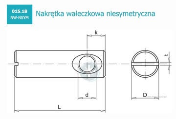 Nakrętka wałeczkowa M6 x 10 x 13 NSYMET (50 szt)
