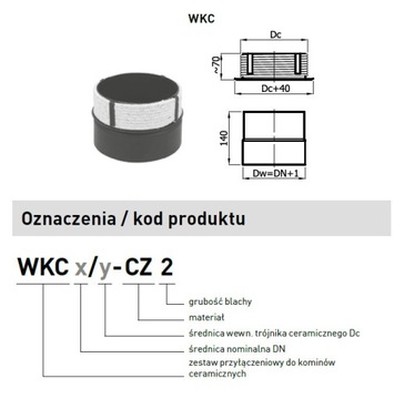 Вставка для керамического дымохода WKC 150/200 -CZ2