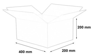 КОРОБКА КАРТОННАЯ С ЗАСЛОНКОЙ 400x200x200 мм 400 ГБ 20 шт.