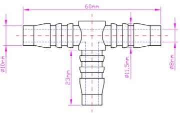 TRÓJNIK SPRYSKIWACZA SPRYSKIWACZY UNIWERSALNY 10mm