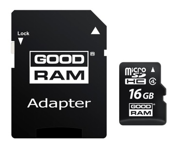 Карта microSDHC GOODRAM CL10 16 ГБ + адаптер