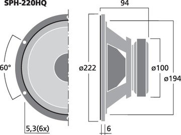 Сабвуфер MONACOR SPH-220HQ 100 Вт, 8 Ом