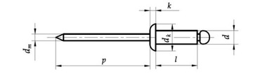 4x30 AL/ST Заклепки глухие ISO 15977 25 шт.