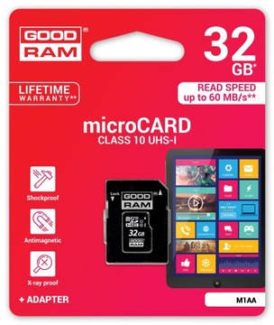 КАРТА ПАМЯТИ GOODRAM MICRO SD 32 ГБ КЛАСС 10 UHS