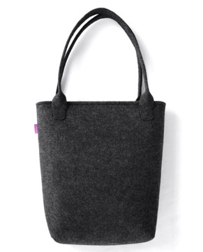 Torebka filcowa Swing BERTONI czarna z nadrukiem Kenia