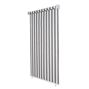 Markiza pionowa balkonowa tarasowa roleta zewnętrzna 140x240 cm SZARO-BIAŁA