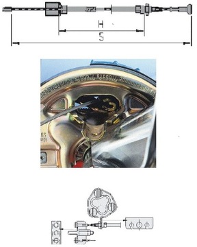 Трос тормозной оригинальный HL890/1086 на ось
