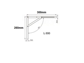 ПЕТЛИ СКЛАДНЫЕ ДЛЯ ПОЛОК УГЛОВЫЕ КРОНШТЕЙНЫ ДЛЯ ПОЛОК 30см L-300 AIRTIC PRO
