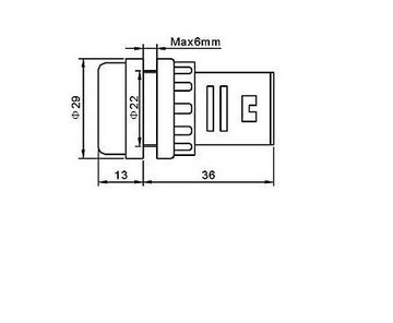 СВЕТОДИОДНЫЙ ИНДИКАТОР 12 В постоянного/переменного тока 28 мм БЕЛЫЙ (2447)