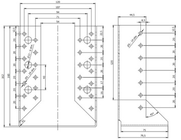 ПОДВЕСКА ДЛЯ БАЛКИ WBZ35, ИЗОГНУТЫЙ СОЕДИНИТЕЛЬ 120x160 СЕРТИФИКАТ