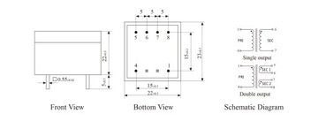 PE2012-M-0.6VA-230V/15V Transformator PCB