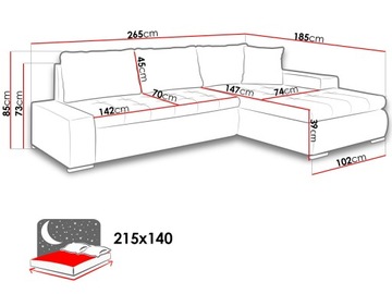 удобный УГЛОВОЙ ДИВАН ORKAN MINI, раскладывающийся для сна