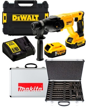 DeWalt DCH133P2 Młotowiertarka 2x 5Ah +MAKITA 17cz