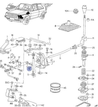 РЕМКОМПЛЕКТ ИЗБИРАТЕЛЯ ПЕРЕДАЧ VW GOLF II JETTA