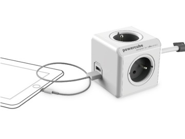 Разветвитель Лента питания PowerCube 4gn 2USB 1,5м