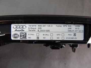 фото thumb №5, Audi s5 f5 лампа стеля 8w0947135d