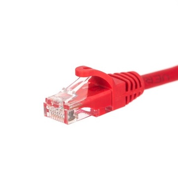 Patchcord RJ45, kat. 5e UTP, 0,25m, Netrack, czerwony